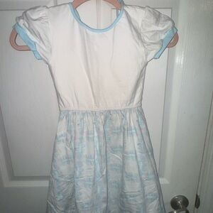 Omi Jo Charming White and Blue Kids Dress